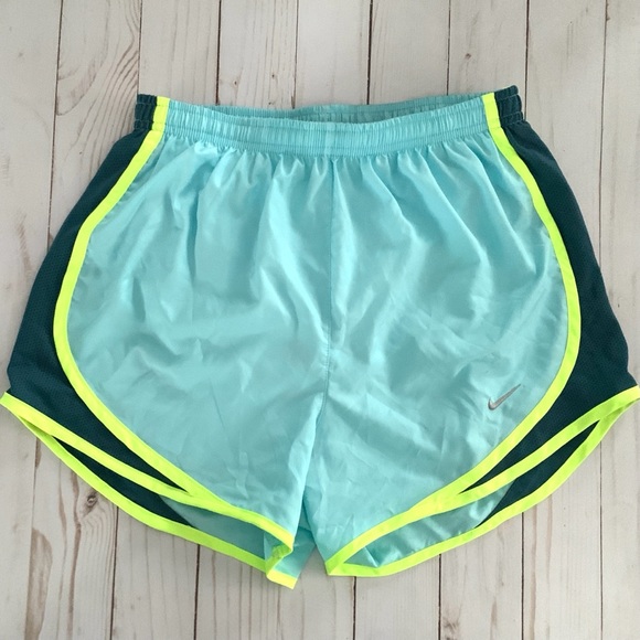 Teal and Neon Nike Tempo Shorts - Picture 1 of 3